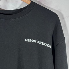 Heron Preston Sweatshirt Black Crewneck Text Graphic Size M Designer Streetwear