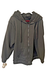 H L SHERPA LINED ZIP FRONT BLACK HOODIE SIZE XL UNISEX NWT