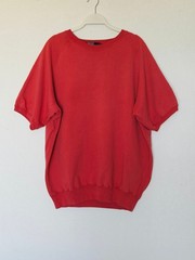 Vintage Polo Ralph Lauren Terry Knit Raglan Short-Sleeve Sweatshirt Coral Sz.L