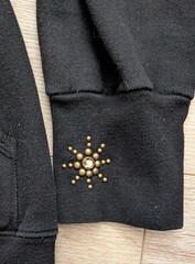 The Great China Wall Swarovski Scroll Studs Black XL Mens Hoodie