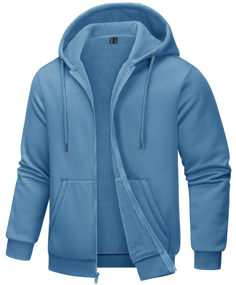 Mens Full Zip Sweatshirt Fleece Hoodie Sweat Shirts Casual Outdoor Sport Jackets