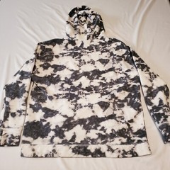 Hollister Sweatshirt Hoodie White Black Cloud Mens Small 21×25 WINTER CAMO LOOK