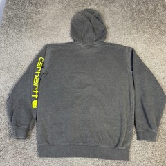 Carhartt Hoodie Mens M Gray Pullover Fleece Hooded Pockets Lined Relaxed Fit