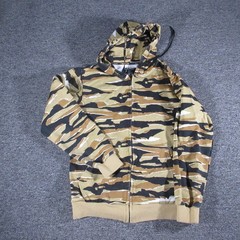 Combat Iron Apparel Hoodie Mens S Brown Camo Full Zip Cotton Tiger Stripe CMBT
