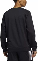 Adidas Men’s 3-Stripe Fleece Crew Neck Sweatshirt Black H09271 Variety Sizes