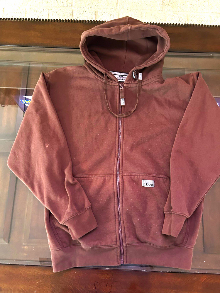 Pro Club Heavyweight Full Zip Hoodie Men’s M Regular Brown Hooded Pockets Logo