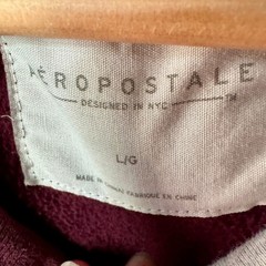 Aeropostale Mens 2010s Spell Out Sweatshirt Hoodie L Maroon Raised Letter Iconic