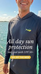 Mahi Jax Long Sleeve Hoodie Shem Creek Collection with 50+SPF sun protection