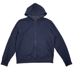 J.Crew Hoodie Mens XL Navy Blue Authentic Fleece Sweatshirt Full Zip Front