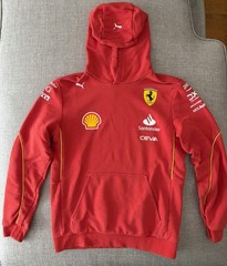PUMA Scuderia Ferrari Red Pullover Hoodie Teens L Fleece Pocket Logo