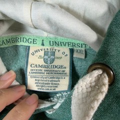Cambridge University Fleece Hoodie Mens XXL Green Crest Pullover Collegiate