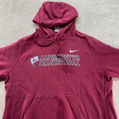 Nike Sweater Mens Size Large Alpharetta Basketball Hoodie Maroon Pullover