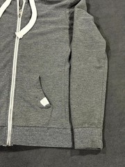 Reflex Hoodie Mens Medium Heather Gray Cotton Stretch Ribbed Trim Full Zip