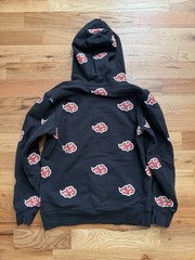 Hypland Naruto Akatsuki Cloud Black Graphic Print Fleece Hoodie Men’s Size M
