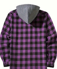 Hoodie Blue-Red-Purple-Green Dark Gray Shirt Flannel Look L-XL-2XL-3XL Free Ship