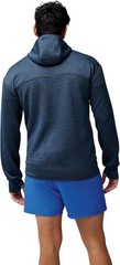 Brooks Mens Activate Midweight Hoodie Htr Storm Blue Zip Running Jacket