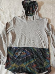 Men’s On The Byas Gray / Multicolor Pattern Long Sleeve Hoodie/ US Size S/