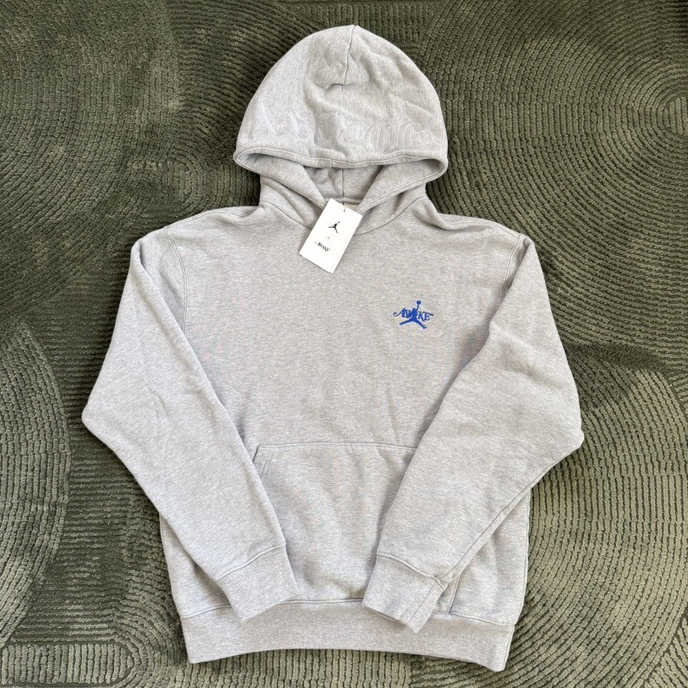 Nike Air JORDAN x Awake NY Fleece Hoodie Gray FQ5443-091 Mens Size Large