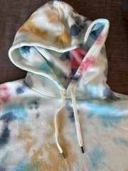 feat Tie-Dye Pullover Hoodie 2XL Multicolor Fleece Drawstring Kangaroo Pocket