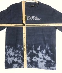 New NATIONAL GEOGRAPHICS OSORNO VOLCANO Blue Tie Dye Long Sleeve Shirt Size M