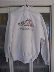 VINTAGE VIRGINIA BEACH HOODIE: FISH EATING FISH: NONE LISTED JERZEES XL