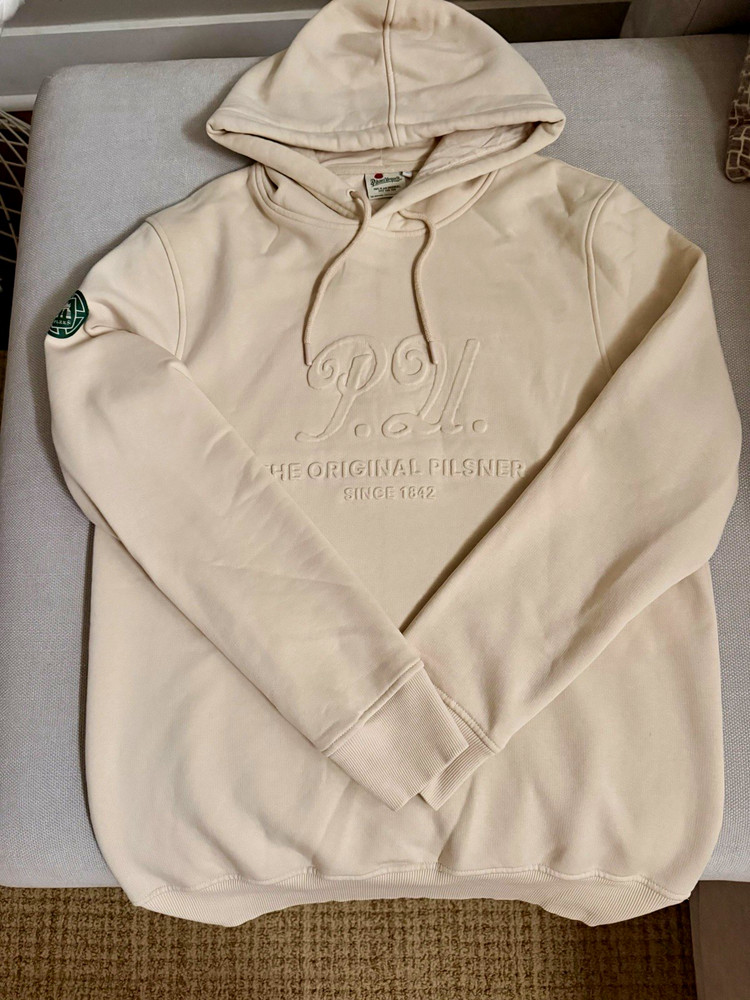 Pilsner Urquell Beige Pullover Hoodie Men’s XL *Authentic*