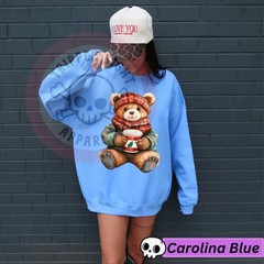 Teddy Bear Coquette Christmas Sweatshirt Holiday Winter Cozy Apparel