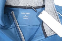 CALVIN KLEIN CK BLUE XL REGULAR FIT ATHLETIC STRETCH HALF ZIP MOCK NECK SWEATER