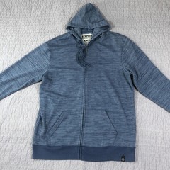 Surplus Hoodie Men 2XL Blue Full Zip Fleece Drawstring Hood Kangaroo Pockets