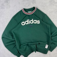 Vintage Adidas Originals Collegiate Green Trefoil Size Small Crewneck Sweatshirt