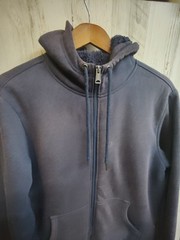 George Distressed Full Zip Fleece Lined Hoodie Men’s Medium Grunge