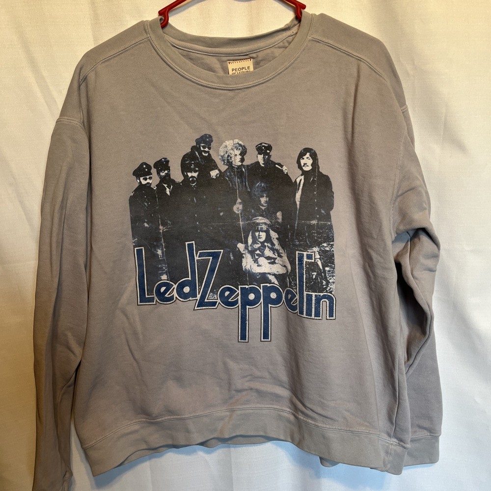 Led Zeppelin People Of Leisure Crew Neck Sweatshirt Size Large