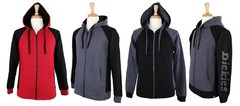 Dickies Men’s Midweight Hoodie Full Zip Two Tone Outerwear Fleece Hooded Jacket