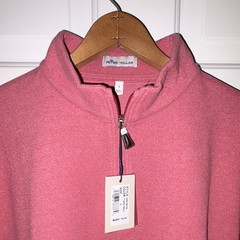 Peter Millar Crown Soft Men’s 1/4 Zip Pullover Sweatshirt Pink NBC Sports L NWT
