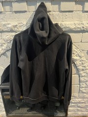 adidas Teens L Black Pullover Hoodie Cotton Blend Fleece Logo Pockets