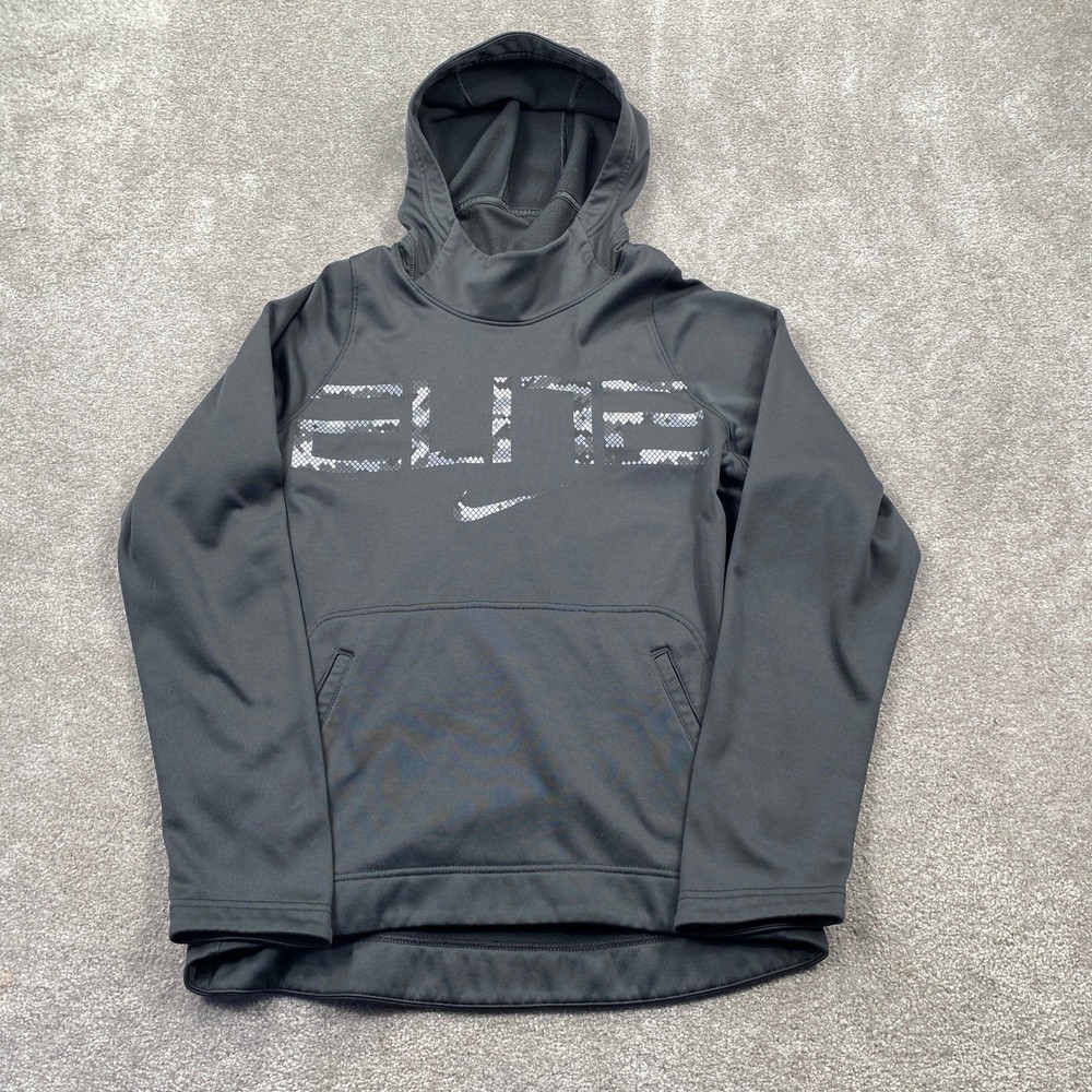 Nike Dri Fit Elite Hoodie Pullover Gray Youth Boys Size Small Athletic