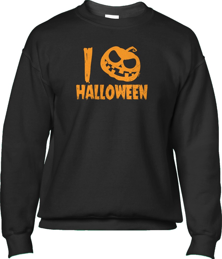 I Pumpkin Halloween Costume Party Love Heart Trick or Treating Mens Sweatshirt