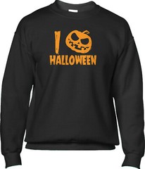 I Pumpkin Halloween Costume Party Love Heart Trick or Treating Mens Sweatshirt