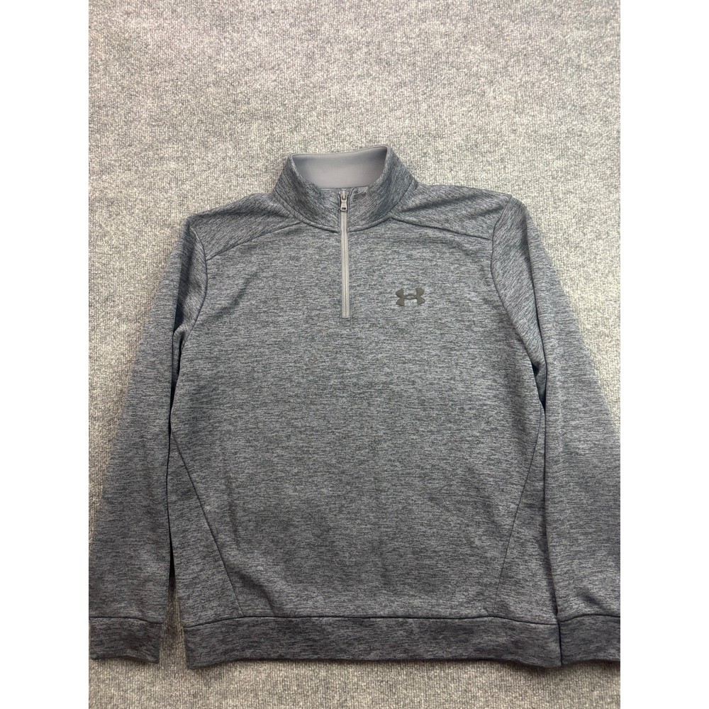 Under Armour 1/4 Zip Pullover Mens Large Gray Heathered Fleece Athletic Top