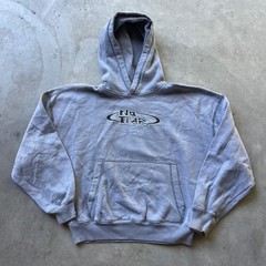 No Fear Y2K Boxy Hoodie Grey Baggy Cinch Fit Distressed XS Mens