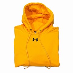 Under Armour Team Fleece Pullover Hoodie Gold Yellow Black Logo Mens 3XL 1237619