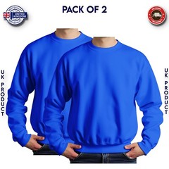 Mens Sweatshirt 2 Pack Heavy Blend Crew Neck Plain Jumper Pullover High Quality