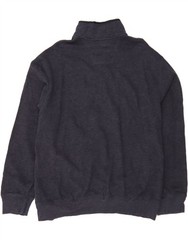 NAUTICA Mens Zip Neck Sweatshirt Jumper XL Navy Blue Flecked Cotton DI88