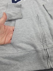 Gap Hoodie Mens Large Gray Sherpa Lined Full Zip Fleece Sweatshirt Logo Pockets