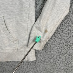 Salt life Hoodie Mens Small Gray Skull & Hooks Fishing Logo Drawstring *Flaw