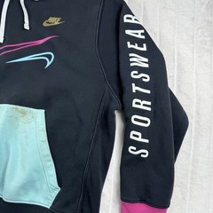 Nike Miami Vice Club Sportswear Pullover Hoodie Black Teal Pink Men’s 2XL Read*