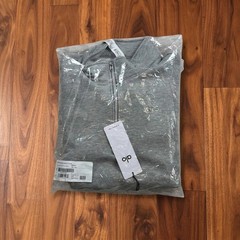 ALO Men’s Gray 1/4 Zip Mock Neck Pullover Sweatshirt Logo Size L