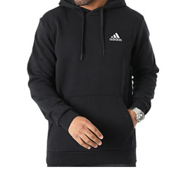 Adidas Essentials Feelcozy HD Logo Hoodie Sweatshirt Black White GV5294 S M XL