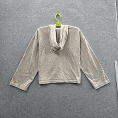 Nike Men Hoodie M Beige Logo Embroidered Oversized Zipper