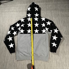 Black Scale Hoodie Men L Full Zip Gray Modern Fit BLVCK SCVLE White Star Jacket